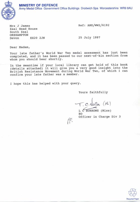 Jim Batten letter confirming Aux